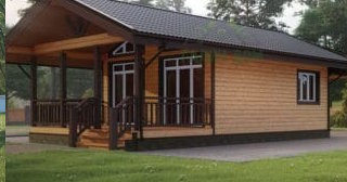 Проект одноэтажного дома из бруса с террасой - Строительство в Лиски от Строй-Лск от 133809 руб.